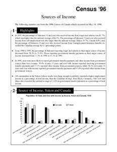 Census ‘96 Sources of Income The following statistics are from the 1996 Census of Canada which occurred on May 14, [removed]