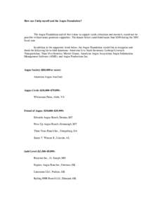 How can I help myself and the Angus Foundation?  The Angus Foundation and all that it does to support youth, education and research, would not be possible without many generous supporters. The donors below contributed mo