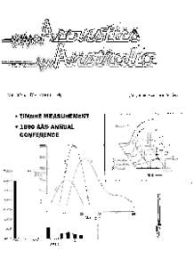 Vol. 18 No. 3 DECEMBERA ustralian Aco ustical Society • TIMBRE MEASUREMENT • 1990 AAS ANNUAL