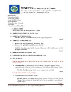 Meetings / Minutes / Parliamentary procedure / Slocan Lake