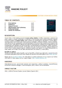 MARINE POLICY  AUTHOR INFORMATION PACK TABLE OF CONTENTS
