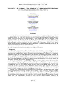 Journal of Electronic Commerce Research, VOL. 6, NO.3, 2005  THE IMPACT OF INTERNET USER SHOPPING PATTERNS AND DEMOGRAPHICS