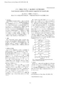 Photon Factory Activity Report 2011 #B  NW10A/2011G619 オキソ酸塩に担持した Rh 触媒の局所構造解析 Local structure analysis of Rh catalysts supported on oxoacid salts