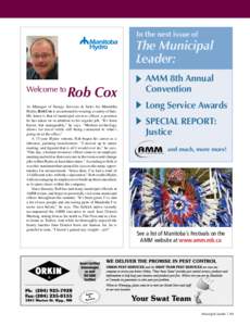 In the next issue of  The Municipal Leader: Welcome to