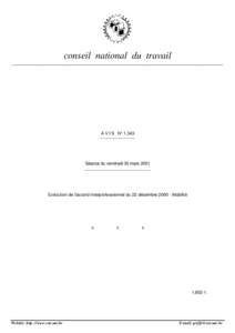 conseil national du travail _______________________________________________________________________________________ A V I S N° 1.343 -------------------------