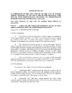 ORDINANCE NO. 993 AN ORDINANCE OF THE CITY COUNCIL OF THE CITY OF SEASIDE ADDING CHAPTERS 2.56 AND 2.58 TO THE SEASIDE MUNICIPAL CODE DEALING WITH ADMINISTRATIVE CITATIONS AND ADMINISTRATIVE REMEDIES FOR CODE ENFORCEMENT