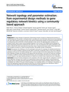 Systems biology / Gene expression / Bioengineering / Gene regulatory network / Networks / Mathematical and theoretical biology / Bioinformatics / Linear regression / Estimation theory / Statistics / Biology / Science