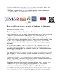 Geography of the United States / Houston / Mickey Leland / Sub-Saharan Africa / Texas / Year of birth missing / Geography of Texas / American Association of State Colleges and Universities / Texas Southern University