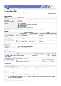 Procedure file The information here reflects the current status of the procedure Existing summary  Identification