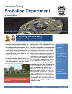 Genesee County  Probation Department Newsletter  County Building #1, 15 Main Street, Batavia, New York 14020