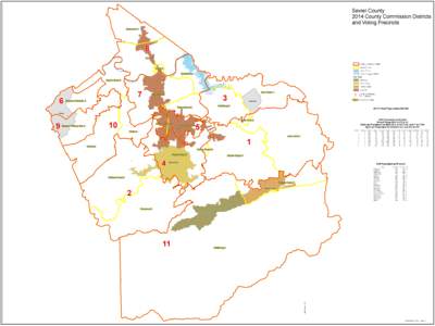 Sevier County 2014 County Commission Districts and Voting Precincts Underwood 1  8