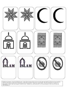Ramadan Concentration. 1. Cut out and laminate cards. 2. Turn cards face down and turn over two at a time. If the cards match, take them away. If not, turn them back over and try again with other cards. Keep playing unti