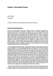 Chapter 8: Nature-Based Tourism  Caroline Kuenzi1 Jeff McNeely2  1. IRGC, Switzerland 2. IUCN, the World Conservation Union, Switzerland