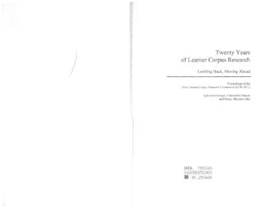 j  Twenty Years of Leamer Corpus Research  1