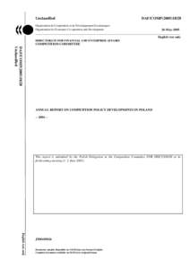 Unclassified  DAF/COMP[removed]Organisation de Coopération et de Développement Economiques Organisation for Economic Co-operation and Development