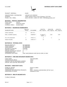 Text1 MATERIAL SAFETY DATA SHEET  PRODUCT / MATERIAL: