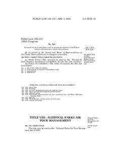 PUBLIC LAW 106–181—APR. 5, 2000  Public Law 106–181 106th Congress  114 STAT. 61