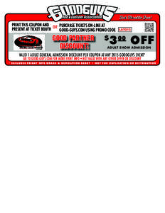 TM  Full Throttle Fun! PRINT THIS COUPON AND OR PURCHASE TICKETS ON-LINE AT PRESENT AT TICKET BOOTH