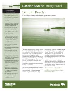 Lundar Beach Campground Lundar Beach Provincial Park Campground Tips