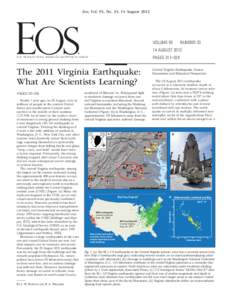 Geology / Earthquakes / Louisa County /  Virginia / Virginia earthquake / Virginia Seismic Zone / Aftershock / Pichilemu earthquake / Guerrero earthquake / Seismology / Earthquakes in Virginia / Mechanics