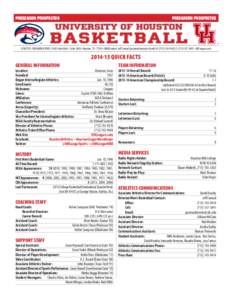 PRESEASON PROSPECTUS	  PRESEASON PROSPECTUS UNIVERSITY OF HOUSTON