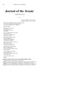 112  JOURNAL OF THE SENATE Journal of the Senate TWENTIETH DAY