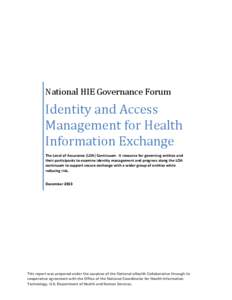 Identity and Access Management for Health Information Exchange