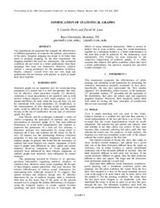 Proceedings of the 2003 International Conference on Auditory Display, Boston, MA, USA, 6-9 JulySONIFICATION OF STATISTICAL GRAPHS S. Camille Peres and David M. Lane Rice University, Houston, TX , lan