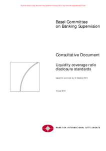 Liquidity coverage ratio disclosure standards - consultative document