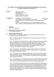 42nd meeting of the Privacy Advisory Committee held at NHS National Services Scotland, Gyle Square, Edinburgh on 26 January 2011
