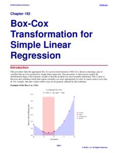 Box-Cox Transformation for Simple Linear Regression