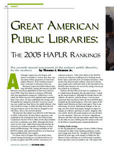 42  SURVEY Great American Public Libraries:
