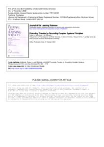 This article was downloaded by: [Indiana University Libraries] On: 12 November 2008 Access details: Access Details: [subscription numberPublisher Routledge Informa Ltd Registered in England and Wales Register