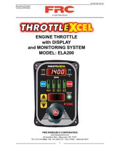 ELA200 Rev160122  Document Number: XE-ELA2PM-R0A  ENGINE THROTTLE