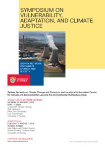 Symposium on Vulnerability, Adaptation, and Climate Justice  Sydney Network