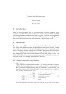 Convection Parameters J¨ urgen Grieser June 26, [removed]