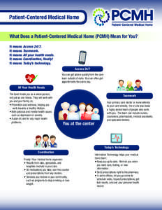PCMH  Patient-Centered Medical Home Patient-Centered Medical Home