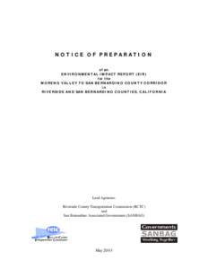 NOTICE OF PREPARATION of an ENVIRONMENTAL IMPACT REPORT (EIR)