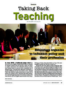 feature  Taking Back Teaching By RICHARD LEE COLVIN
