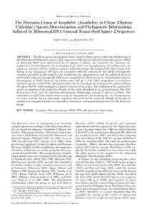 Pathology / Anopheles / Malaria / Taxonomy of Anopheles / Mosquito / Plasmodium falciparum / Internal transcribed spacer / A. sinensis / Plasmodium species infecting primates / Plasmodium / Biology / Medicine