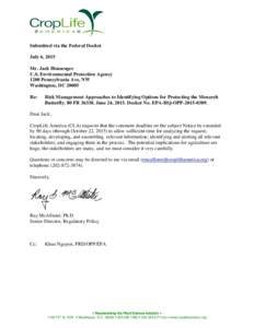 Submitted via the Federal Docket July 6, 2015 Mr. Jack Housenger U.S. Environmental Protection Agency 1200 Pennsylvania Ave, NW Washington, DC 20005