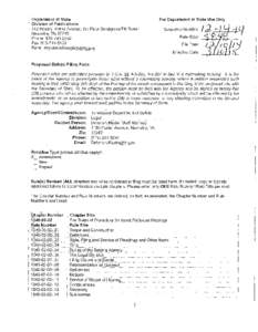 Department of State Division of Publications : 312 Rosa L. Parks Avenue, 8th Floor Snodgrass/TN Tower Nashville, TN[removed]Phone: [removed]Fax: [removed]