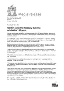 Media release The Hon Ted Baillieu MP Premier Minister for the Arts  Tuesday 17 April 2012
