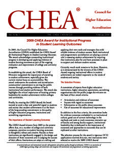 The CHEA Chronicle Vol. 10, No. 1