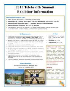 [removed]Telehealth Summit Exhibitor Information  Specifications/Exhibitor Hours
