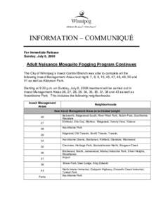 Microsoft Word - PSA - Adult Nuisance Mosquito Fogging Program Continues - July[removed]doc