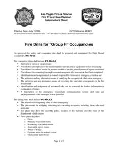 Fire Drills for Group H Occupancies