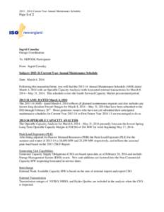 [removed]Current Year Annual Maintenance Schedule  Page 1 of 2 Ingrid Canaday Outage Coordination