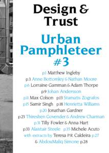 Design & Trust Urban Pamphleteer 3  