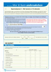 1  + Spørreskjema 5 – Når barnet er 18 måneder